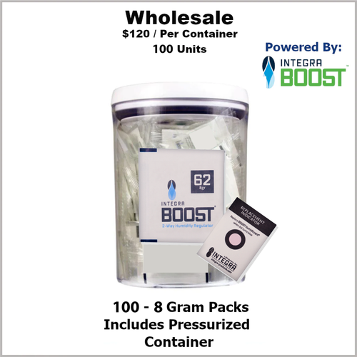 Humidity Pack- 8 Gram Size Integra Boost 2 Way 62% RH (100 Units) in Container