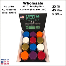 Load image into Gallery viewer, Medtainers- 40 Dram XL Medtainers Assorted Colors  (60 Units) Buy 4 Boxes Get 1 Free *Special Promo*