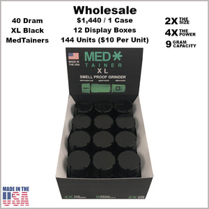 Medtainers- 40 Dram XL Medtainers All Black (144 Units)
