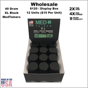 Medtainers- 40 Dram XL Medtainers All Black (12 Units)
