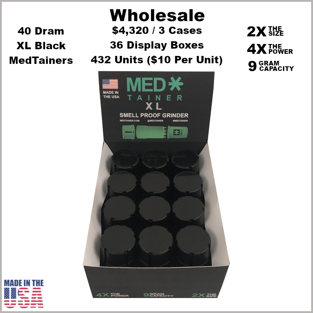 Medtainers- 40 Dram XL Medtainers All Black (432 Units)