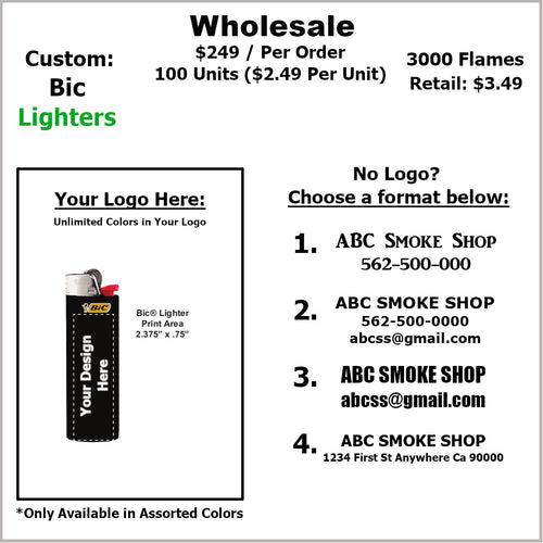 Lighters- Custom BiC (100 Units)