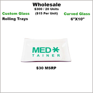 Glass Tray- Custom 6" x 10" Rolling Trays (20 units)