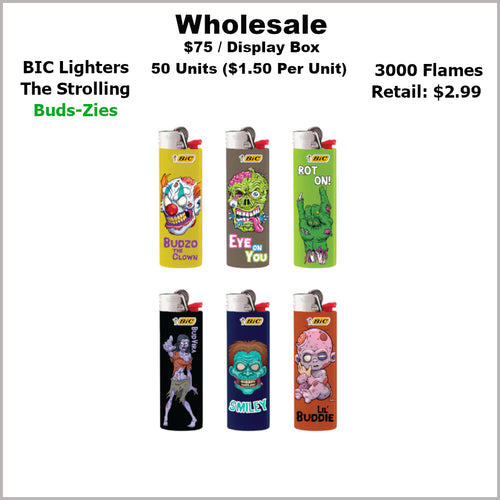 Lighters- BiC Strolling Bud-Zies Collection (50 Units)